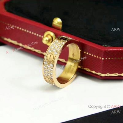 Copy Cartier LOVE Rings - Yellow Gold Full Diamond